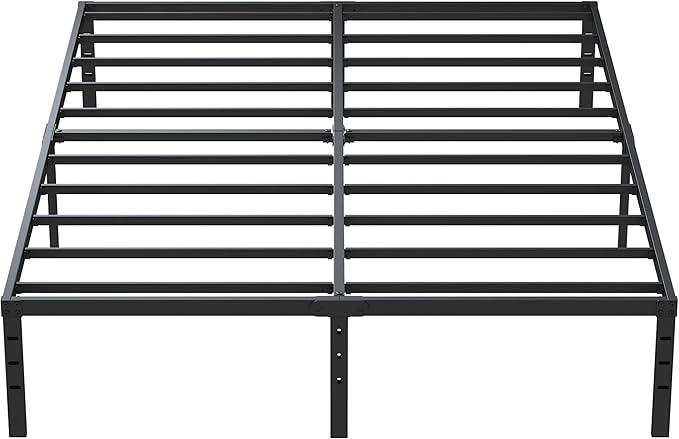 California King Bed Frames No Box Spring Needed, 14 Inch Heavy Duty Metal Platform Support Up to 3000 lbs with Steel Slat, Easy Assembly, Noise Free, Black