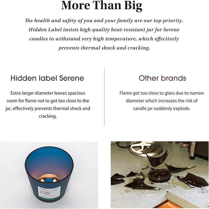 Hidden Label Large Scented Candle, Japanese Cherry Blossom, 30oz 3 Wick Huge Candle, Serene Collection Slow Burn Natural Soy Candles for Home Scented