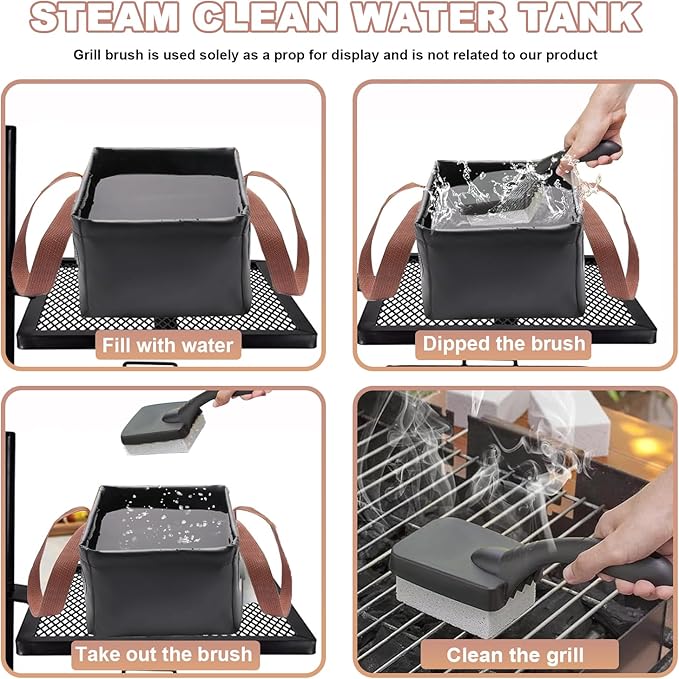 Grill Rescue Brush Dunk Tank for Grillart, Collapsible Grill Brush Dunk Tank for Grillart Grill Brush and Scraper, Scraper Tools for Cast Iron Or Stainless-Steel Grates, Only Dunk Tank