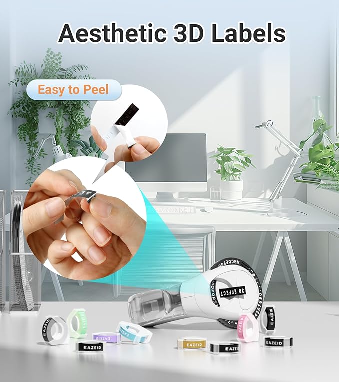 Embossing Label Maker Machine with Tapes, Vintage Embossed Label Maker Manual, Retro 3D Black Emboss Labeler with 10 Rolls 9mm Macaroon Embossing Label Tapes for Home Scrapbooking Supplies, DIY Craft