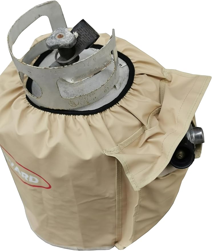 ATYARD Heavy Duty Propane Tank Cover Fits Standard 20 lb Tank Cylinder, UV and Weather Resistant , with Storage Pocket Beige