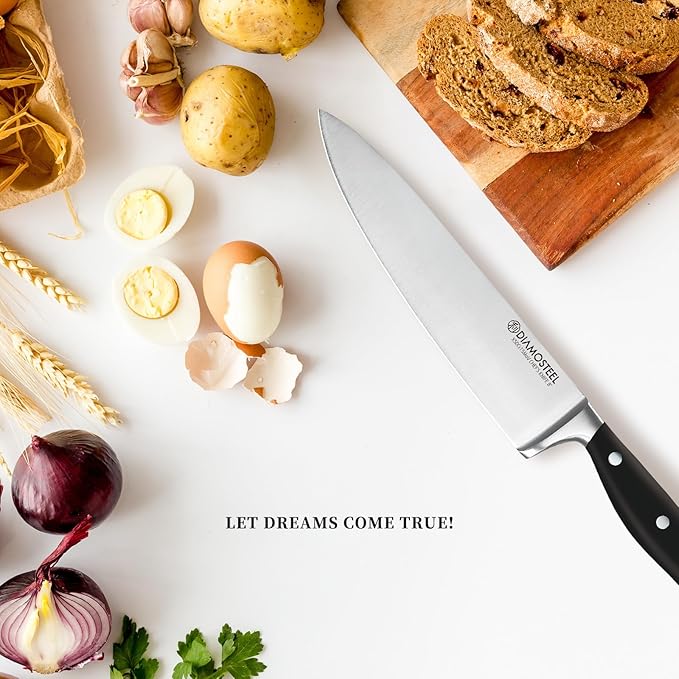 Knife Set 3-Piece, Include Chef & Santoku & Paring Knife, Professional High Carbon Stainless Steel Knives Set for Kitchen with Ergonomic ABS Handle Elegant Box