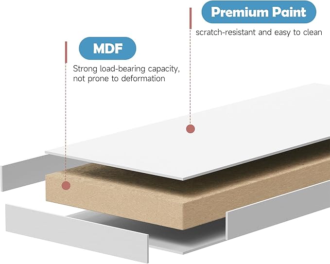Home Office Furniture Writing Desk, 36 Inch Computer Work Station with Detachable Hutch for Small Place, 5 Drawers(White)