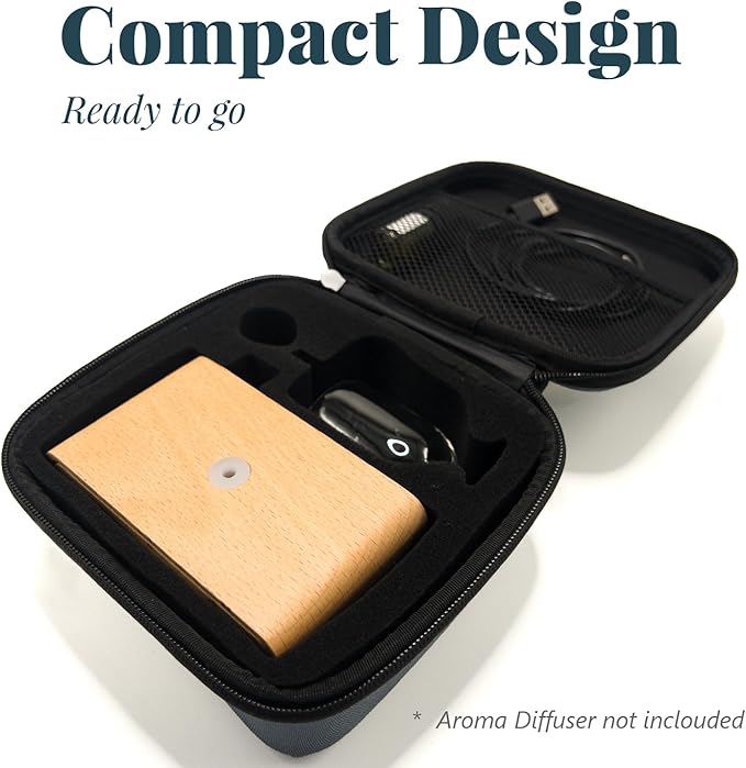 AromaMobi Essential Oil Diffuser Travel Case [Fits Aria] | Portable Protective Pouch | Splash & Pressure Resistant | Compact & Durable Design for On-The-go