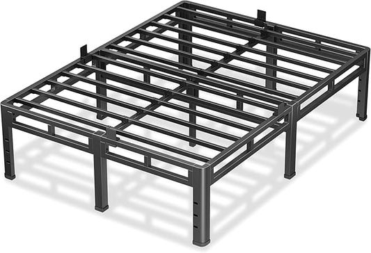 NKZ California King Size Bed Frame 18 Inch, Metal Bed Frame & Box Spring 2 in 1 Platform with Round Corner Legs, 4000Lbs Heavy Duty Tall Metal Frame, Headboard Hole, Noise-Free, Easy Assembly