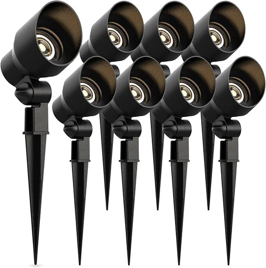 Malibu Low Voltage Landscape Lighting 9604 - 20W 145 Lumens Halogen Outdoor Lights 2800K With Stake Connector (8 Pack)