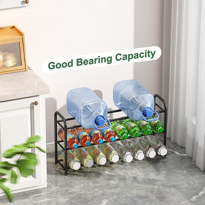 Shoe Rack for Closet, 3-Tier Expandable Shoe Organizer, Metal Adjustable Black Shoe Shelf Storage Organizer, Free Standing Shoe Rack for Entryway Closet Doorway