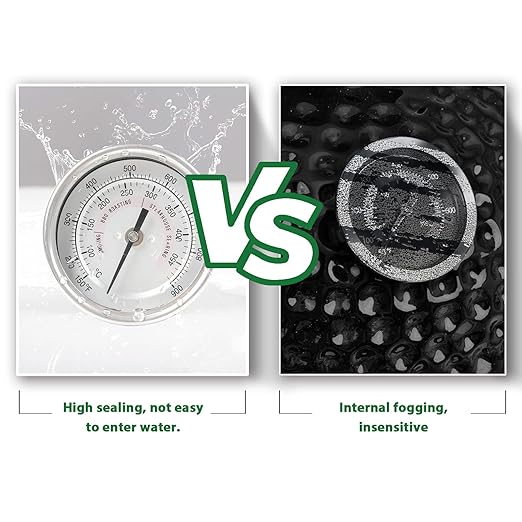 KAMaster BBQ Grill Temperature Gauge for Kamado Grill Joe Waterproof Large Face Thermometer Barbecue Charcoal Grill Stainless Steel 150-900°F Cooking Thermometer for Kamado Accessories