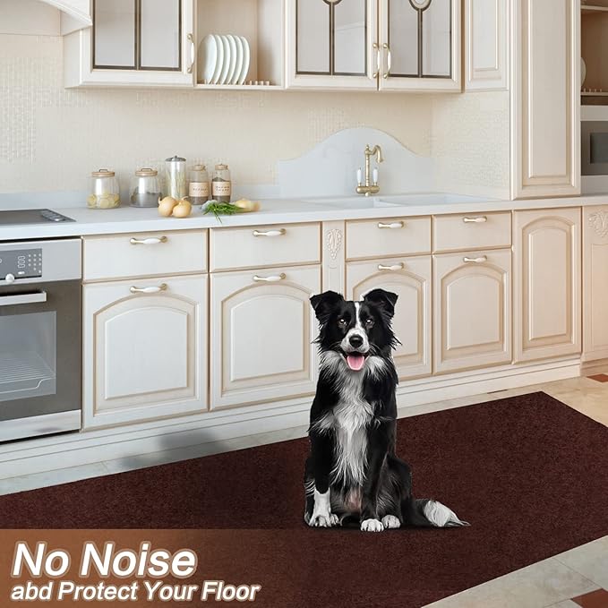 2' x 33' Runner Rugs with Rubber Backing, Indoor Outdoor Utility Carpet Runner Rugs, Chocolate Brown, Can Be Used as Aisle for The RV and Boat, Laundry Room and Balcony