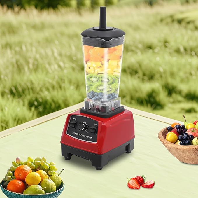 Eapmic Professional Blender, 2000ml Capacity, 2200W Power, 45000RPM Speed, Red Color, Smoothies and Shakes