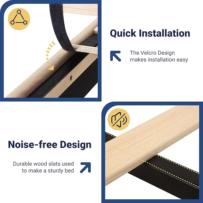 Allewie Vertical Tufted King Size Upholstered Platform Bed Frame with 2-Tier LED Storage Headboard & 2 Storage Drawers, USB & Type-C Charging Ports, Noise-Free/No Box Spring Needed, Beige