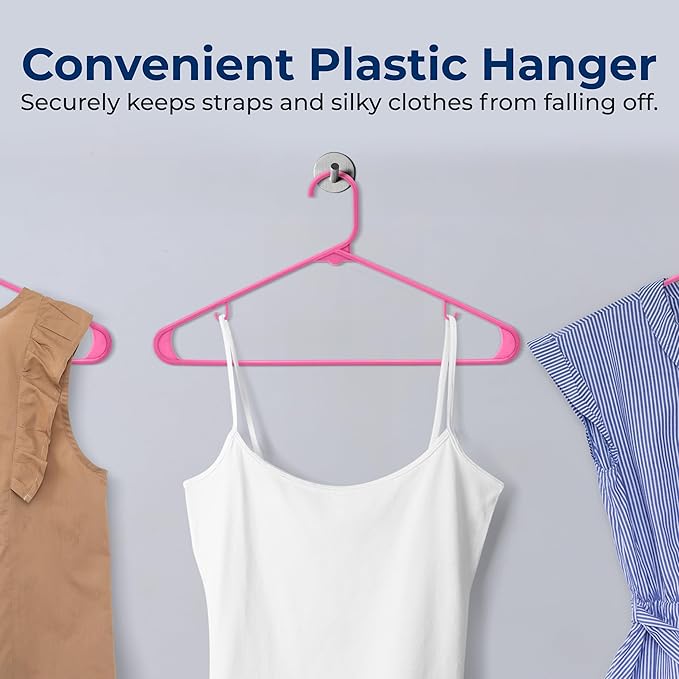 SereneLife 150 Pack Plastic Hangers, Non-Slip, Space-Saving Closet Organizers, Durable and Strong for Shirts, Sweaters, Hoodies, Kids Clothes & Dresses, Ultra-Thin, Lightweight