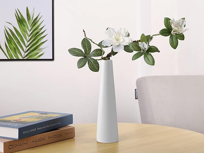Ceramic Vase, Modern Home Decor Ceramic Vase, Frosted Porcelain Vase, Grey Minimalist Vase,Living Room Decoration，Ideal Shelf, Best Decoration. (White)