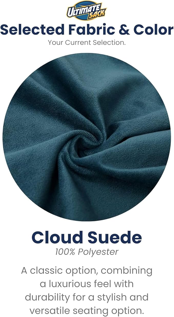 Ultimate Sack Kids Bean Bag Chair, Oversize Bean Bag Chair for Adults, Comfy Chair Bean Bag Couch Lounge Sofa Loveseat Furniture | Cloud Suede