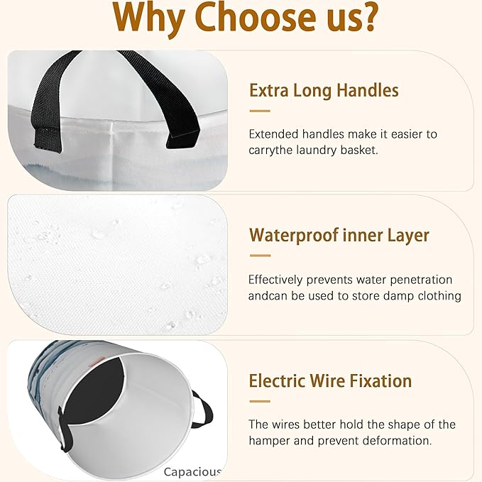 Mountain and Forest Landscape Painting Laundry Basket,Waterproof Foldable Laundry Hamper,Dirty Clothes Laundry Basket, Linen Bin Storage Organizer for Toy Collection 16" x 20"