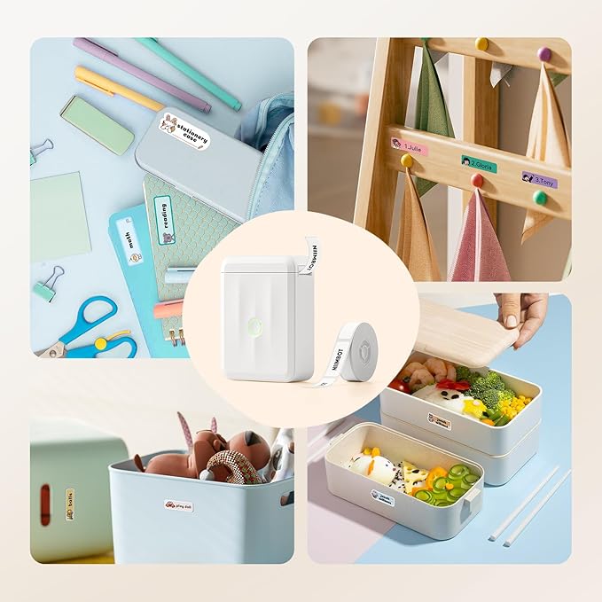 NIIMBOT Label Maker Machine Bluetooth Label Printer for School Home Office Organization, Wireless Mini Label Maker D110 Upgraded Version, Sticker Label Maker with 3Rolls Labels
