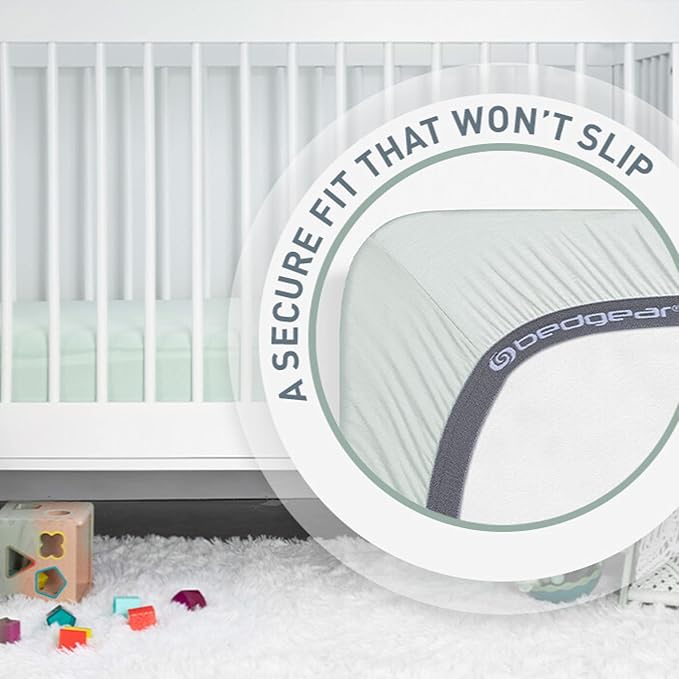 Bedgear Baby Hyper-Wool Performance Crib Sheet – Warmth No Overheating – Soft Touch Wool Blend – Fitted, Breathable, Machine Washable Crib Sheet – 50% Polyester, 45% Viscose, 5% Wool, Light Grey