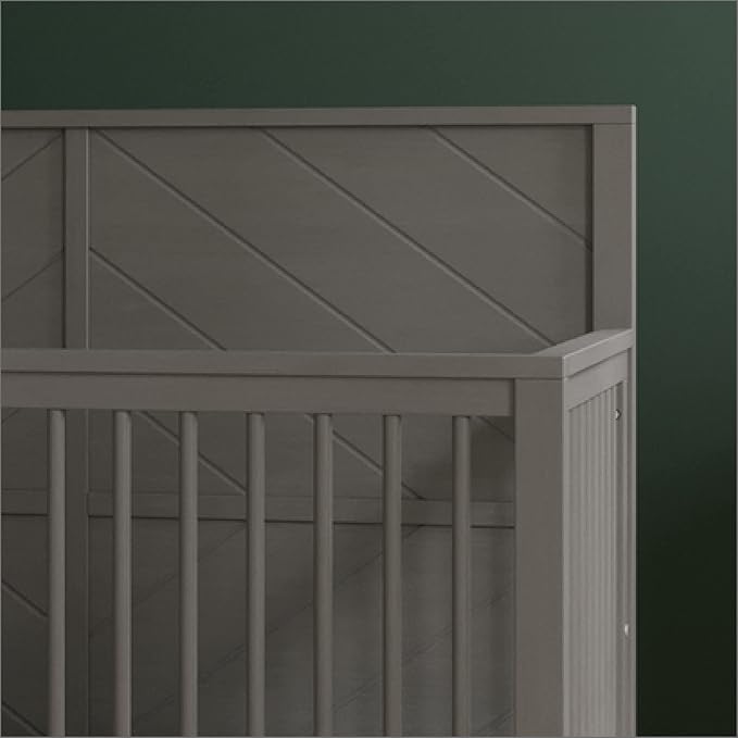 Child Craft Surrey Hill 4-in-1 Convertible Crib, Baby Crib Converts to Day Bed, Toddler Bed and Full Size Bed, 3 Adjustable Mattress Positions, Non-Toxic, Baby Safe Finish (Lunar Gray)