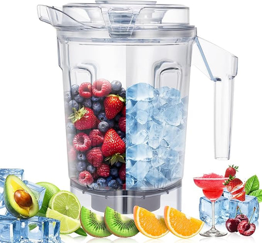 Compatible with vitamix Ascent 64oz Container, Replace Venturist V1200 A3500 A3300 A2500 A2300 X2 X3 X4 X5 VM0185 VM0185A VM0185B Self Detect Containers, 64oz. Low-Profile Container Jar Cup