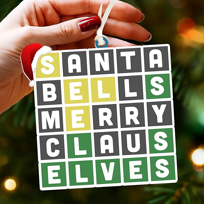 Wordle Ornament - Wordle Ornaments for Christmas Tree - Ideal Wordle Gifts for Puzzle Lovers, 2025 Special Edition Christmas Ornament, Perfect Present for Puzzle Enthusiasts, Holiday Decorations