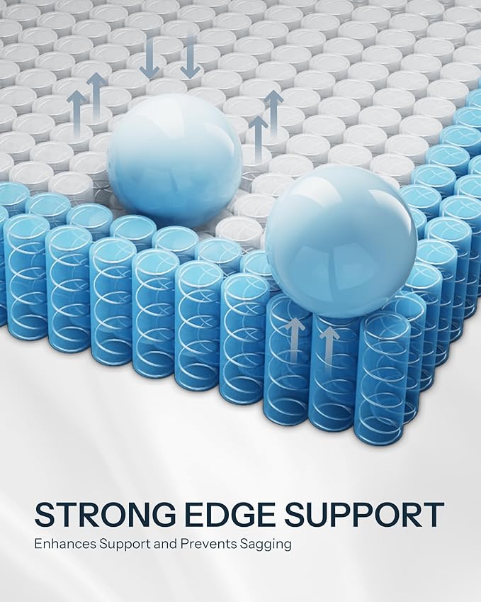 Life Balance Full Bed Mattress 12 Inch, Spinal Alignment Mattress with Individual Pocket Coils for Kids, CertiPUR-US Certified, Made in USA Full Size Mattresses in a Box, Medium Feel, CE-12-F