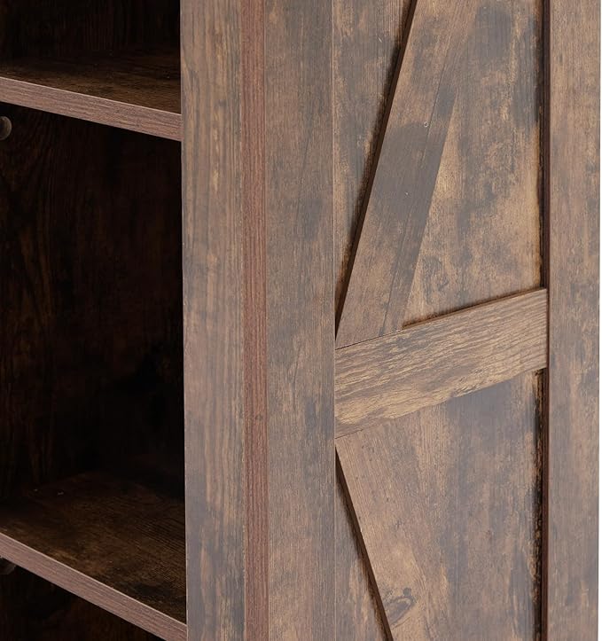 6 Cube Storage Organizer, 2 Tier Bookshelf for Living Room, Farmhouse Bookcase with Led, Kids Toy Storage Cabinet, Wall Cubby Shelves for Home Decor, Wood Display Cabinet for Bedroom, Brown