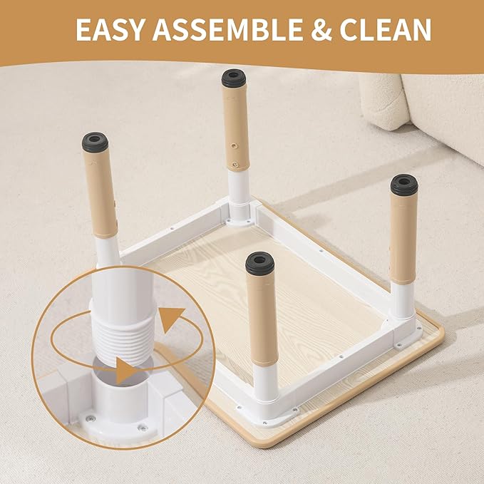 Toddler Table and 2 Chairs, Height-Adjustable Kids Table and Chairs Set, 31.5''L x 23.6''W Children Activity Table for Boys and Girls Aged 3-8