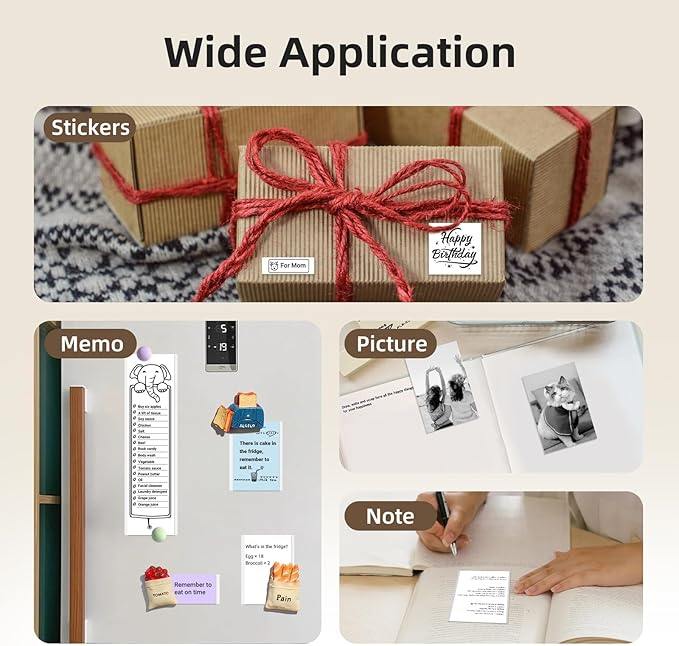 ORGSTA S002 Sticker Printer - Mini Printer Portable Thermal Sticker Maker, Bluetooth Print Pod Inkless Label Maker for Photos, Journal, Receipts, DIY Creation