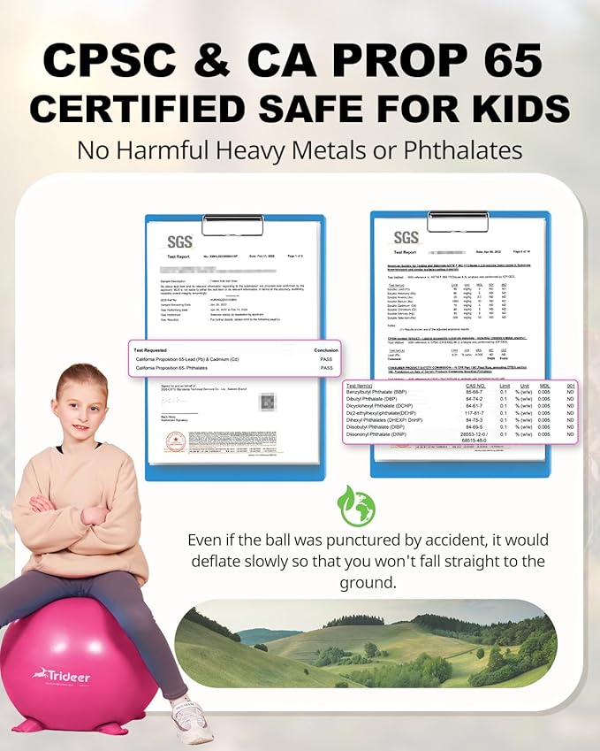 Trideer Flexible Seating for Classroom Elementary, Yoga Ball Chairs for Kids, Wobble Chair of School Supplies for Sensory Kids, Student Desk Chairs for Homeschool (Pink, 55cm)