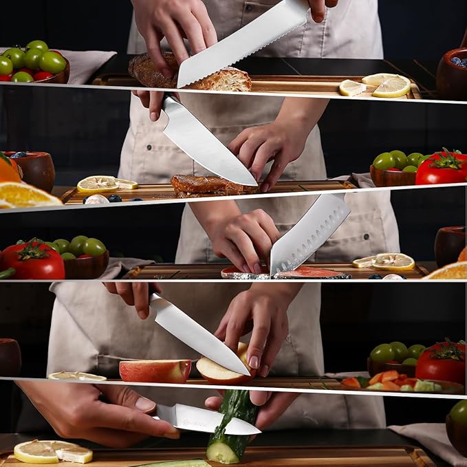 5-Piece Knife Set Professional Kitchen Knife Set Ultra Sharp High Carbon Stainless Steel Chef Knife Set for Kitchen Japanese Cooking Knife with Gift Box
