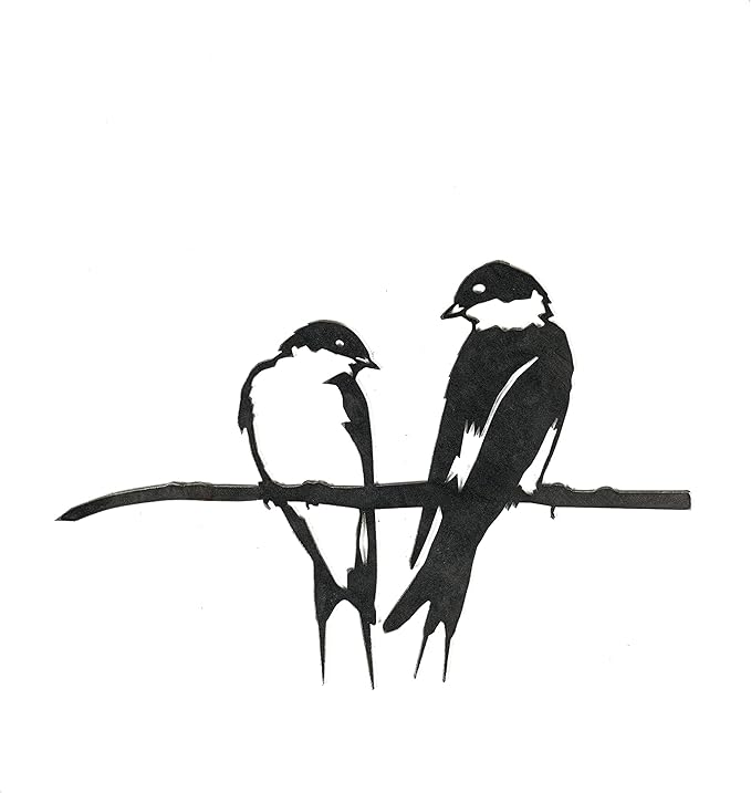 METALBIRD - Pair of Swallows - Outdoor Tree Ornaments in Corten Steel - Metal Art Proudly Made in The USA