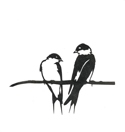 METALBIRD - Pair of Swallows - Outdoor Tree Ornaments in Corten Steel - Metal Art Proudly Made in The USA