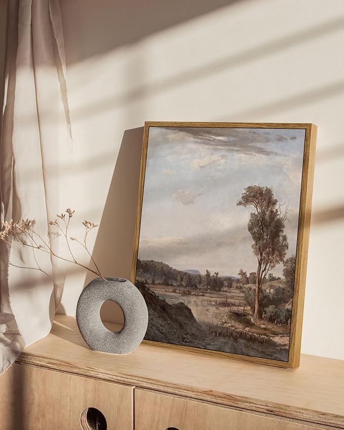 InSimSea Framed Wall Art for Living Room Classical Landscape Canvas Prints Decor Rustic Countryside Scenery Artworks Bathroom Pictures Wall Decorations Farmhouse Office Home Wall Decor 11x14in