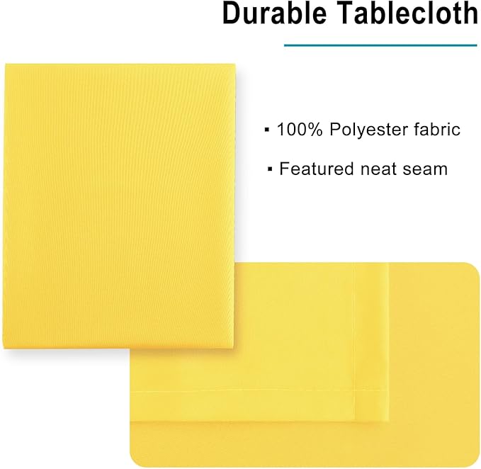Hiasan Yellow Tablecloth for Rectangle Tables - Waterproof and Spillproof Washable Fabric Table Cloth for Dining Room Kitchen Party, 60 x 120 Inch