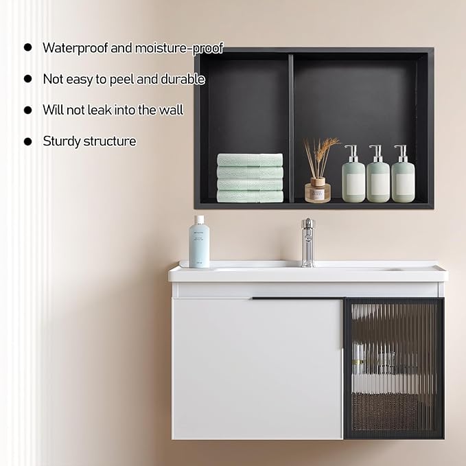 Stainless Steel Shower Niche 16" X 20" Brushed No Tile Needed Wall Niche Double Shelves Recessed Shower Shelf for Bathroom Storage Over Mount Installation