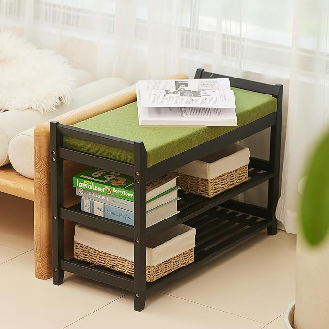 Shoe Rack for Front Door Entrance, 28” Entryway Bench with Coat Rack, Hall Tree Shoe Bench with Storage for Entry, Hallway, Bedroom, Living Room