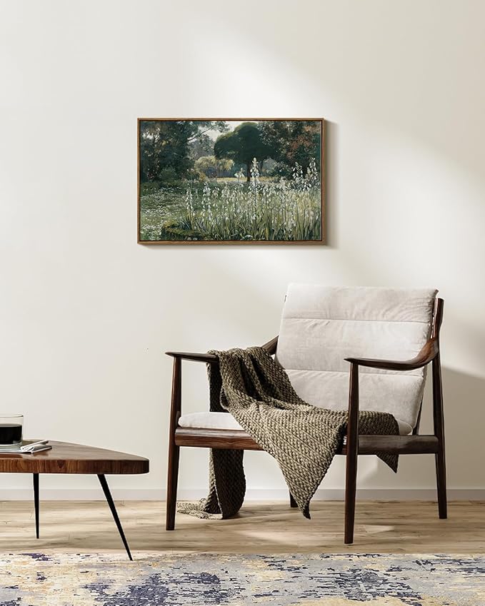 InSimSea Framed Canvas Wall Art, Modern Farmhouse Decor for Room Aesthetic, Landscape Wall Art for Living Room, Cottagecore Bedroom Kitchen Bathroom Decor, 20"x30"