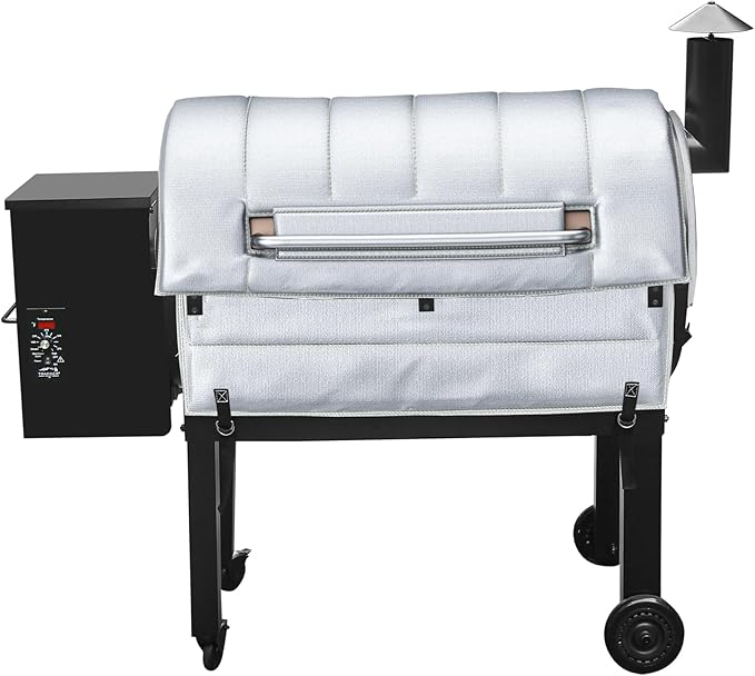 Insulation Blanket for Traeger pro 34 Series TFB65LZBC and Texas Elite 34 Series TFB88PZBO Wood Pellet Smoker Grill,BAC628 Pro 34 Insulation Blanket Grill Accessory for Winter Smoking,Silver