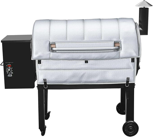 Insulation Blanket for Traeger pro 34 Series TFB65LZBC and Texas Elite 34 Series TFB88PZBO Wood Pellet Smoker Grill,BAC628 Pro 34 Insulation Blanket Grill Accessory for Winter Smoking,Silver