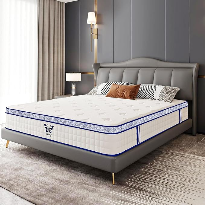 Twin Mattress, 8 Inch Twin Size Mattresses, Medium Firm Memory Foam Mattress Pocket Springs for Back Pain Relief & Motion Isolation, CertiPUR-US Certified with 365-Night Trial