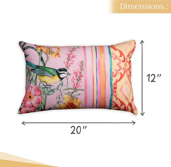 Maison d' Hermine Decorative Pillow Covers 12x20 Inch Rectangle 100% Cotton Throw Pillow Covers with Invisible Zipper for Living Room Couch, Chair, Sofas, Bedroom, Home (Hesperides - Glamour)