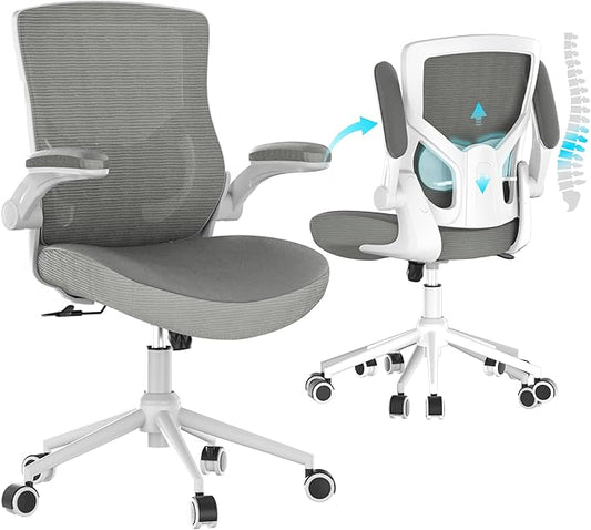 Office Chair, High Back Desk Chair Adjustable Height and Ergonomic Design Home Office Computer Chair Executive Lumbar Support Padded Flip-up Armrest Swivel Task Chair