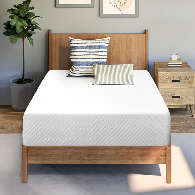 Neo Sleep 12 Inch Twin Medium Firm Cooling Gel Memory Foam Mattress for Cool Sleep Pressure Relieving CertiPUR-US Certified Foam, Mattress in a Box Fiberglass Free (Twin, 12 in)