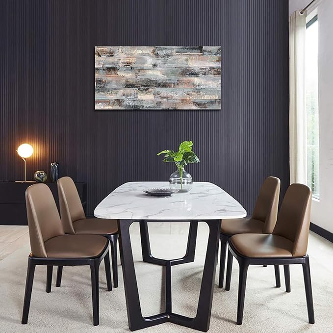 NINEASO Gray Abstract Canvas Wall Art - Grey Brown Picture for Wall Decor Fabric Of Time Canvas Painting Abstract Prints Artwork for Living Room Bedroom Home Office Wall Decoration 20" x 40"