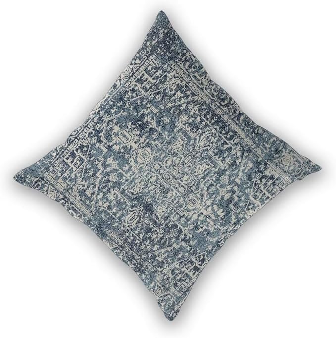 Navy Blue Boho Pillow Covers 22x22 Set of 2, Carpet Pattern Outdoor Decorative Throw Pillows Ethnic Rustic Farmhouse Cushion Cases Linen Gifts for Couch Sofa Decor
