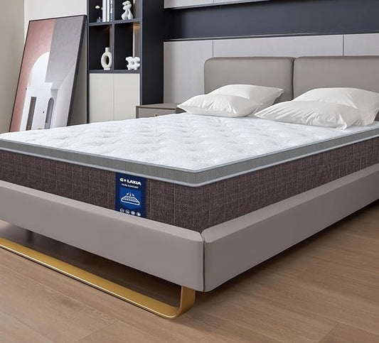 12 Inch Dark Grey Queen Spring Mattress,Medium Firm with Gel Memory Foam,Individually Pocketed Coil,Fiberglass-Free Fire Retardant CertiPUR-US Certified,80"*60"*12"