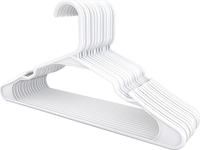Utopia Home Clothes Hangers 20 Pack - Plastic Hangers Space Saving - Durable Coat Hanger with Shoulder Grooves (White)