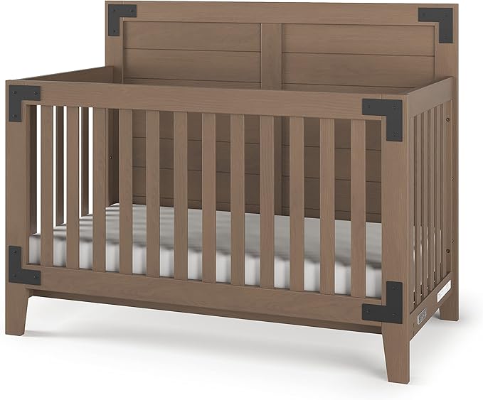 Child Craft Lucas 4-in-1 Convertible Crib, Baby Crib Converts to Day Bed, Toddler Bed and Full Size Bed, 3 Adjustable Mattress Positions, Non-Toxic, Baby Safe Finish (Dusty Heather)