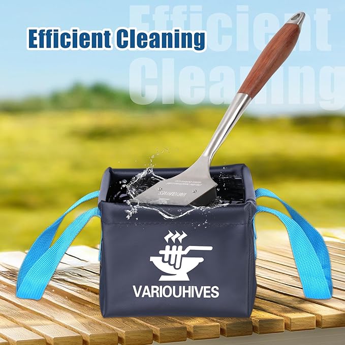 Collapsible Water Bucket for Grill Brush Heads, Durable Dunk Tank for Stainless-Steel Grates and Steam Grills,Ideal Gift for Dads(Bucket Only, No Brush Included)