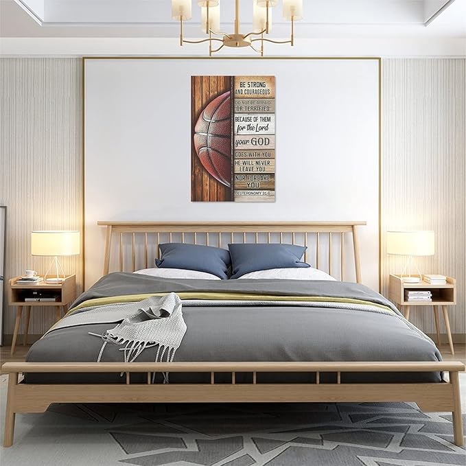 Banonaty Basketball Wall Art - Inspirational Quotes Canvas Prints - Home Decorations For Boys Room, Gym, Living Room, Bedroom - 16"x24"